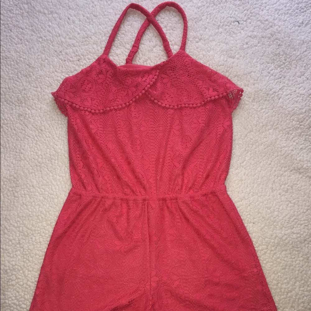 Coral pink romper